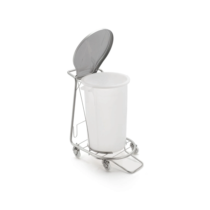 Poubelle porte-sac | Chariot porte bac avec bac plastique 75 Litres 4 roues | WIR-AP567