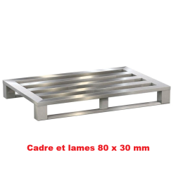 Palette aluminium | Palette Aluminium à lames longitudinales et semelles 1200 x 1000 mm | BRO-772813LK