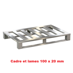 Palette aluminium | Palette aluminium à lames transversales 1200 x 800 mm traverses 100 mm | BRO-772185QK