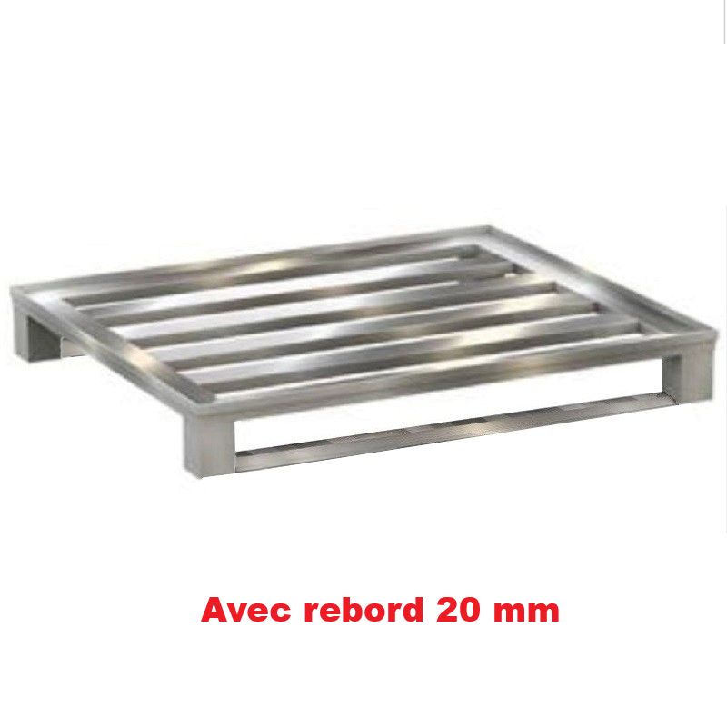 Palette aluminium | Palette Aluminium avec rebord lames longitudinales 1200 x 1000 mm | BRO-772813LKB_1