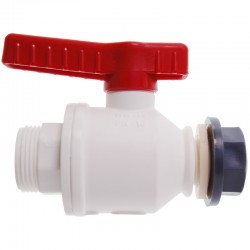 Raccord et tuyau de laboratoire  | Robinet à bille blanc polypropylène (PP) Bürkle | BUR-0500-8102_1