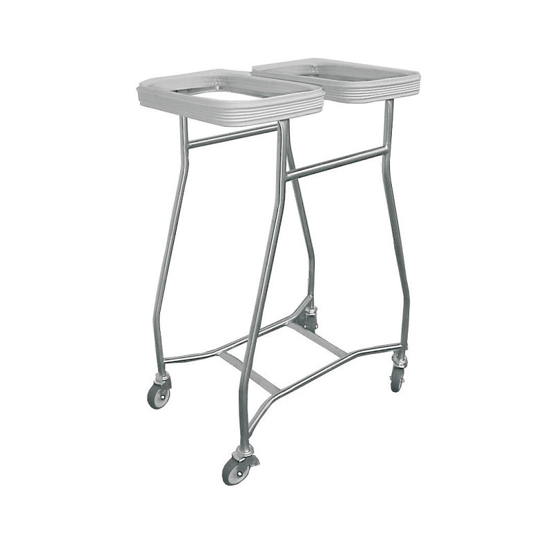 Poubelle porte-sac | Hammerlit Chariot porte sac poubelle et linge 2 ouvertures | ZAR-W265