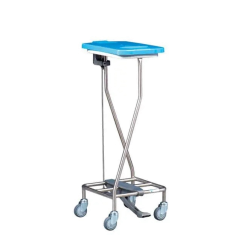 Poubelle porte-sac | Hammerlit Chariot porte sac poubelle et à linge avec pédale 1 ouverture | ZAR-W165LT
