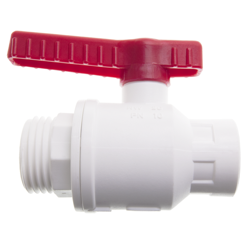 Raccord et tuyau de laboratoire  | Robinet à bille blanc polypropylène (PP) Bürkle | BUR-0500-8102_1