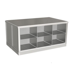 Banc de passage inox | Banc de passage de zone inox 2 x 6 casiers | X-7006-441