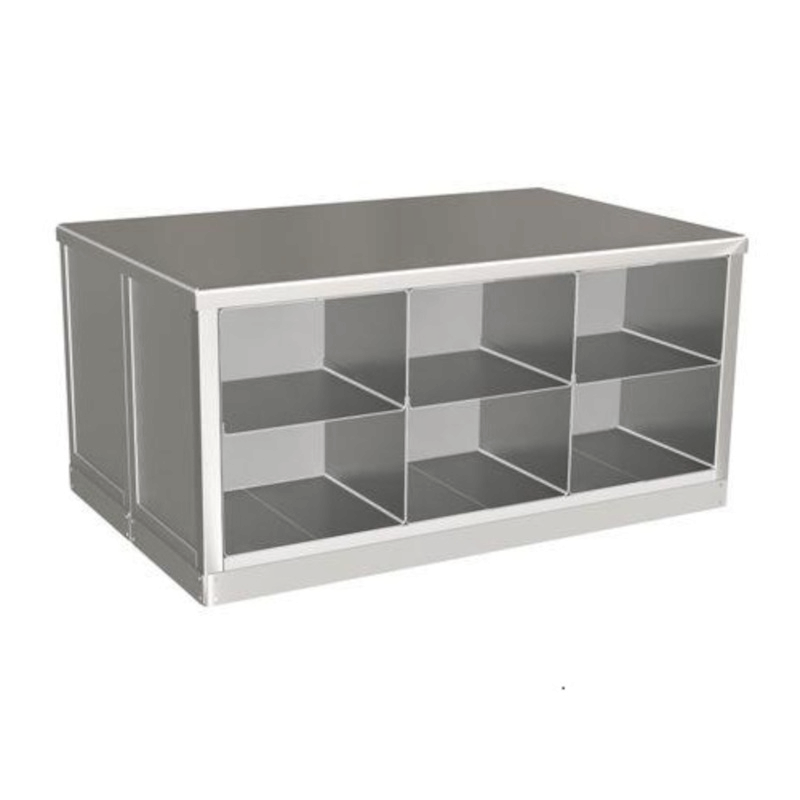 Banc de passage inox | Banc de passage de zone inox 2 x 6 casiers | X-7006-441_1