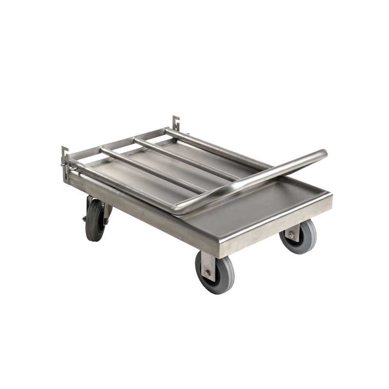 Chariot Inox | Chariot de transport inox à poignée rabattable Bochem | BRO-3150600