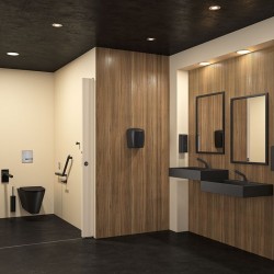 WC PMR suspendu noir 700 S DELABIE 110710BK