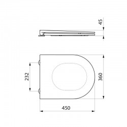 Abattant WC design slim avec couvercle DELABIE 102819
