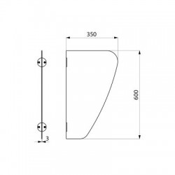 Plan séparateur urinoir noir AZA DELABIE 100620BK