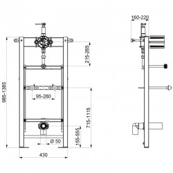 Plan bâti support pour urinoir TEMPOFIX 3 DELABIE 543006