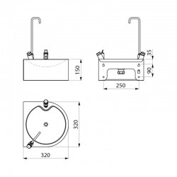 Distributeur EPI | Fontaine à eau suspendue SD inox poli satiné DELABIE 180820 | DEL-180820