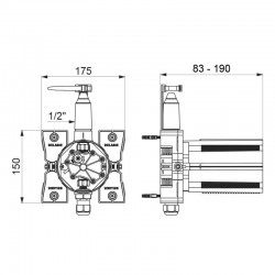 Boîtier encastré étanche pour TEMPOMATIC 4 urinoir DELABIE 430PBOX