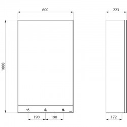 Armoire miroir 4 fonctions DELABIE 510203 Miroir, sèche-mains, distributeur de savon et robinet automatiques