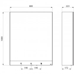 Plan armoire miroir 4 fonctions DELABIE 510204 Miroir, sèche-mains, distributeur de savon et robinet automatiques