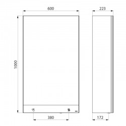 Plan armoire miroir 3 fonctions DELABIE 510207 Miroir, sèche-mains et distributeur de savon