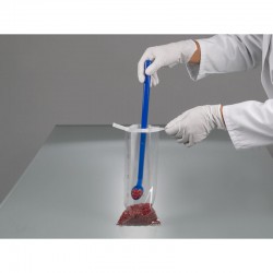 Consommable de laboratoire | Cuillère à échantillon coudée poignée longue bleue PS Bürkle 5378-5011 | BUR-5378-5011