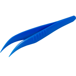 Pince de laboratoire | Pince à usage unique bleue pointue coudée - PS Burkle - 100 pièces