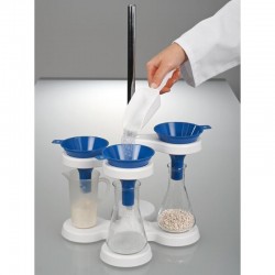 Consommable de laboratoire | Entonnoir à poudre jetable bleu PS 100 mm Bürkle 5378-6007 | BUR-5378-6007