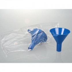 Consommable de laboratoire | Entonnoir à poudre jetable bleu PS 100 mm Bürkle 5378-6007 | BUR-5378-6007