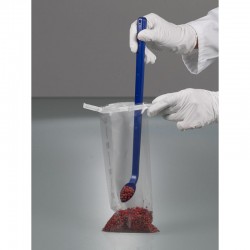 Cuillère à échantillon coudée détectable poignée longue bleue PS Burkle 5378-5012