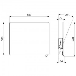 Plan miroir inclinable avec poignée DELABIE 5 modèles dimensions 500 x 600 mm