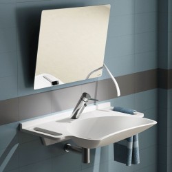 Miroir inclinable avec levier long ergonomique DELABIE 510201N dimensions 500 x 600 mm