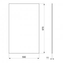 Accessoires robinetterie  | Miroir incassable inox H. 1000 mm DELABIE 3459 | DEL-3459