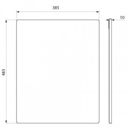 Accessoires robinetterie  | Miroir incassable - inox - H. 500 mm - DELABIE - 3452