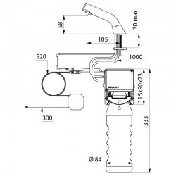 Distributeur de savon automatique sur vasque 1 litre BINOPTIC DELABIE 512021BK