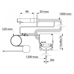 Distributeur de savon automatique mural Tube souple BINOPTIC DELABIE 512151BK