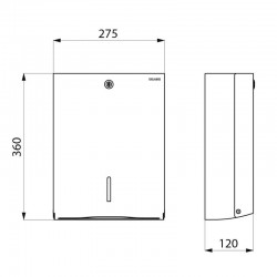 Distributeur EPI | Distributeur d'essuie-mains Époxy noir mat DELABIE 510601S pour essuie-mains enchevêtrés | DEL-510601BK