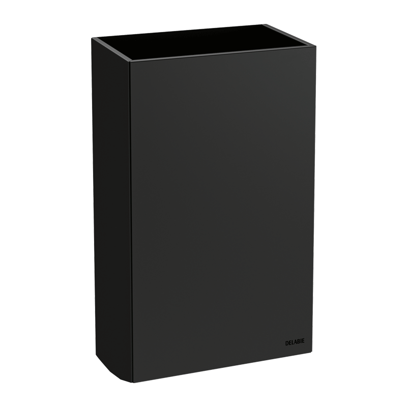 Poubelle porte-sac | Poubelle inox rectangulaire murale, 20 litres DELABIE 510465BK | DEL-510465BK