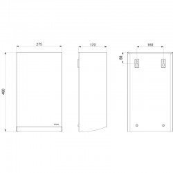 Poubelle porte-sac | Poubelle inox rectangulaire murale, 20 litres DELABIE 510465BK | DEL-510465BK