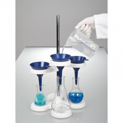 Consommable de laboratoire | Entonnoir à liquide détectable jetable bleu PS 100 mm Bürkle 5378-6004 | BUR-5378-6004