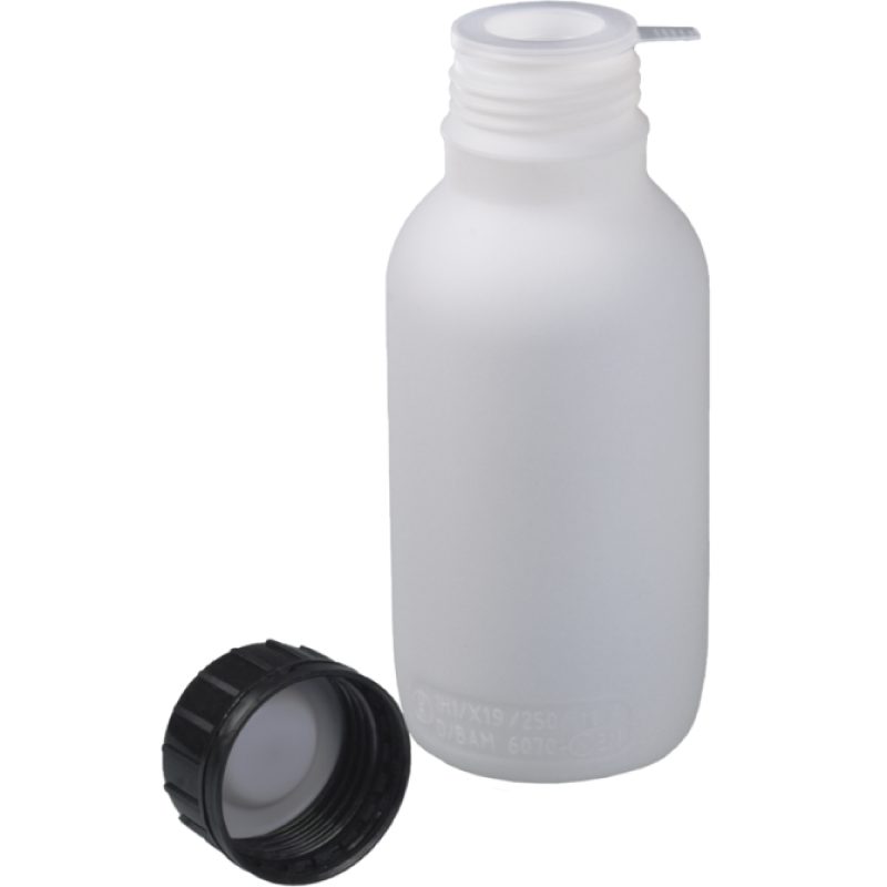 Flacon de laboratoire | Flacons certifiés UN pour transport sûr de marchandises dangereuses 500 à 2500 ml PET Burkle | BUR-03...