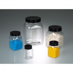 Pot à col large carré transparent de 50 à 1000 ml PETG Burkle