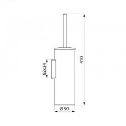 Porte-balai mural WC avec brosse et couvercle DELABIE 4051BK