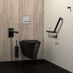 Barre de maintien coudée 135° Be-Line® noir mat 400 x 400 mm DELABIE 511982BK