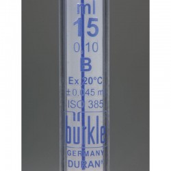 Burette de titration | Burette de titration avec protection contre les éclats - PE Burkle - 15 ml à 50 ml