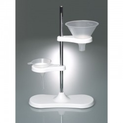 Support tubes à essais et pipettes | Support entonnoir pour deux entonnoirs PP Burkle 9622-0200 | BUR-9622-0200