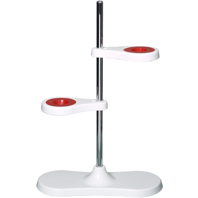 Support tubes à essais et pipettes | Support entonnoir pour deux entonnoirs PP Burkle 9622-0200 | BUR-9622-0200