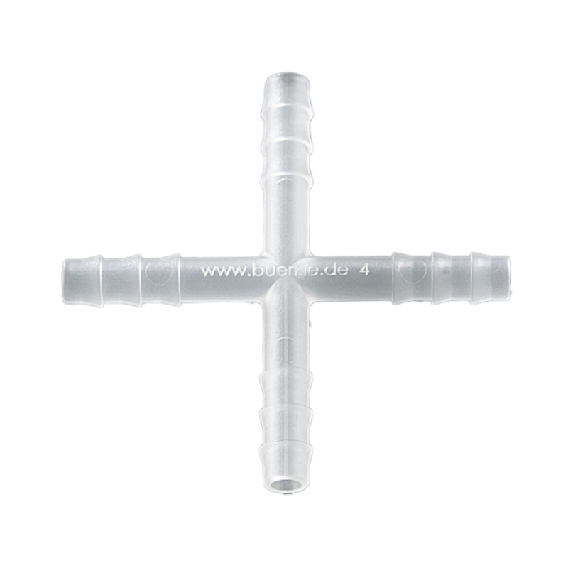 Raccord de laboratoire  | Raccords en croix PVDF Burkle | BUR-8717-0004_1
