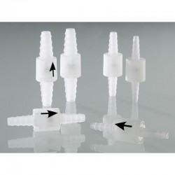 Raccord de laboratoire  | Clapet anti-retour avec embouts coniques flèche de direction en relief PP Burkle | BUR-8714-0060_1