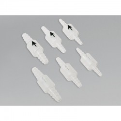 Raccord de laboratoire  | Clapet anti-retour avec embouts coniques flèche de direction en relief PP Burkle | BUR-8714-0060_1