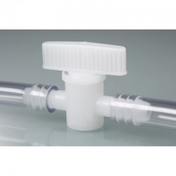 Raccord et tuyau de laboratoire  | Robinet d'arrêt avec embouts PEHD Bürkle | BUR-8614-0007_1