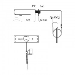 Robinet de lavabo automatique TEMPOMATIC 4 inox pour panneau de 1 à 24 m 230 Volts DELABIE 443400