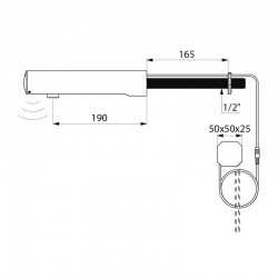 Robinet de lavabo automatique TEMPOMATIC 4 inox pour traversée de cloison 230 Volts DELABIE 443510