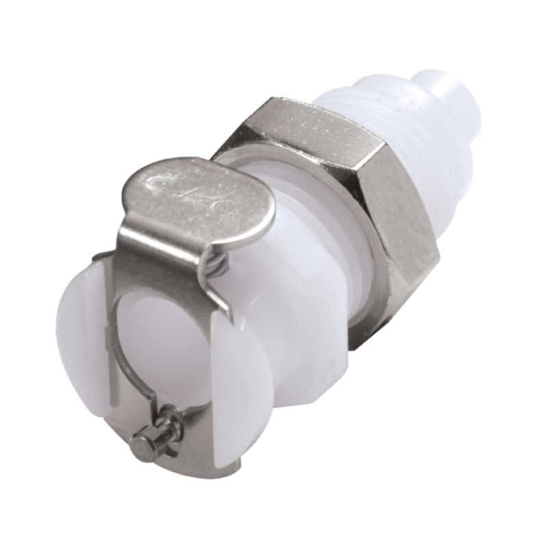 Raccord de laboratoire  | Accouplement à fermeture rapide Femelle pour montage sur plaque avec embout Burkle | BUR-8743-1101_1