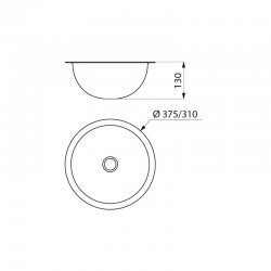Vasque à encastrer Ø 310 mm Inox satiné HEMI DELABIE 120470